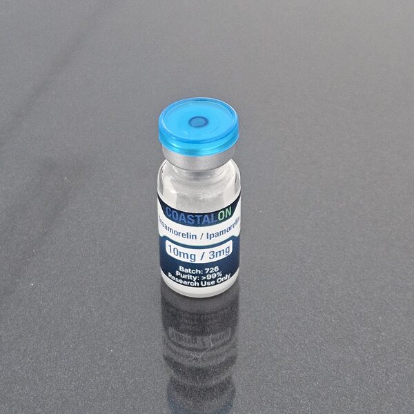 Tesamorelin / Ipamorelin research compound vial
